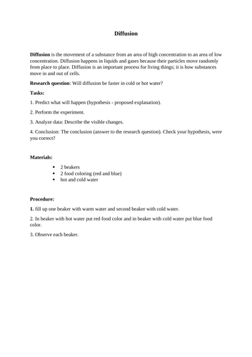 Experiment: Diffusion