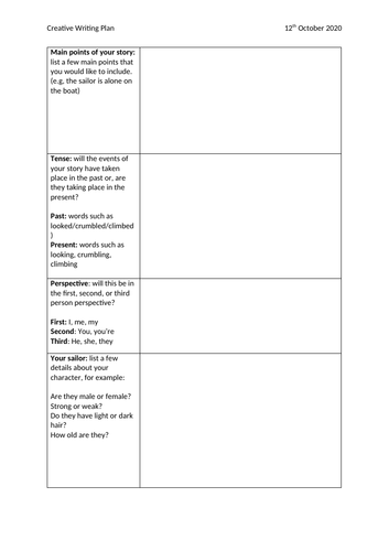 Creative writing exercises picture