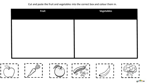 Cut and paste fruit and vegetables