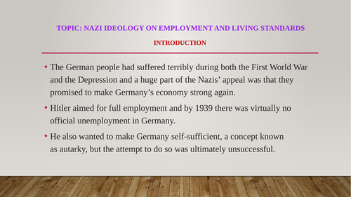 How  did  Hitler increase employment and Standard of living in Germany from 1935