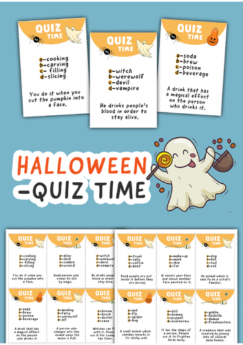 Halloween Quiz Time | Halloween ESL Quiz | Halloween Vocabulary Activity