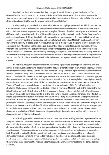 'Macbeth' Model Essays