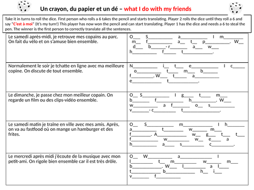 GCSE Studio French Module 2 One Pen One Dice