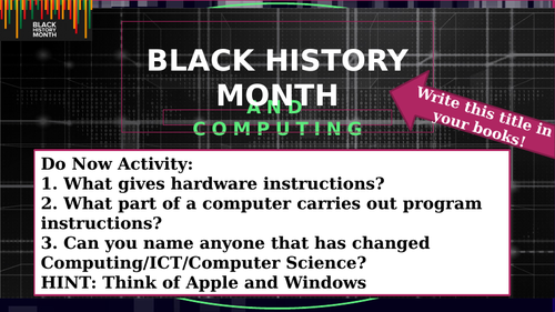 Black History Month - Computing