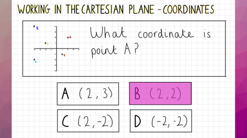 Coordinates Quiz - White Rose Maths (Working in the Cartesian Plane Year 8)