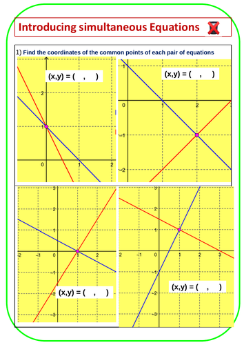 Solving Simple Simultaneous Equations