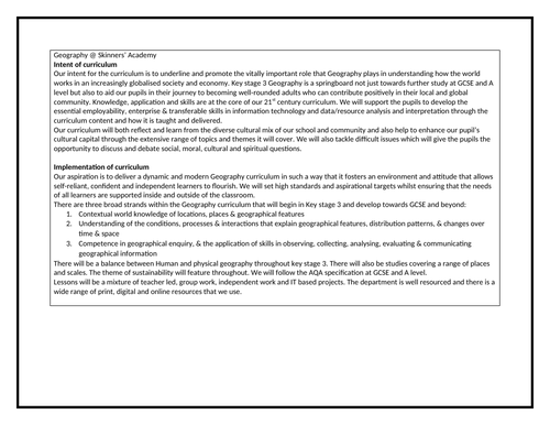 Curriculum intent/KS3 - 5 map/impact/NC