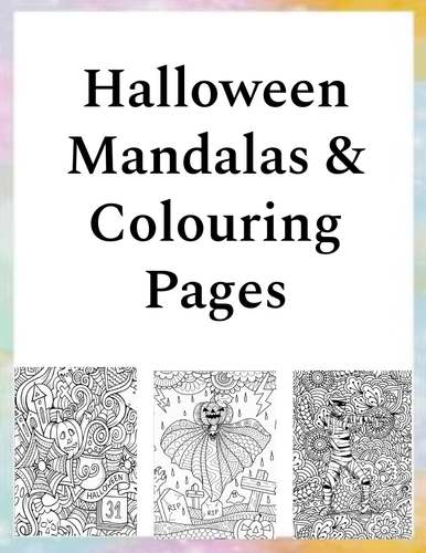 Halloween Mandalas & colouring pages (PRINTABLES)