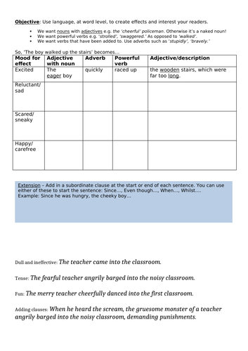 Exploding sentences lesson