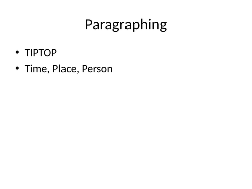 Types of paragraphing for literary reading