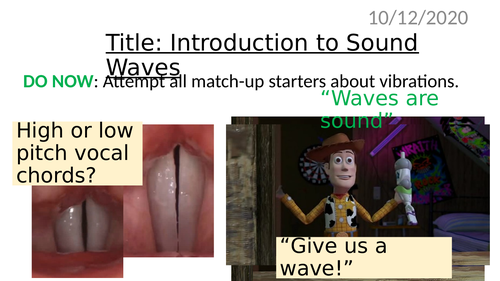 Introduction to SOUND, key stage 3