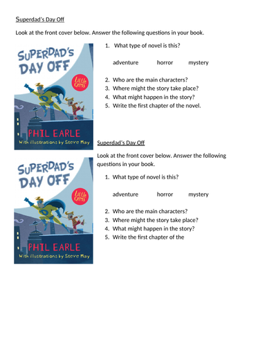 Super Dad's Day Off Guided Reading Activities