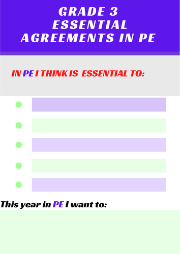 Essential Agreements in Physical Education