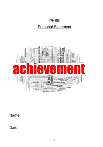 Writing a Personal Statement