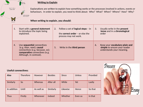 Writing to Explain Placemat