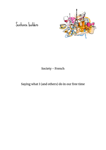 Sentence builders - Free time FRENCH