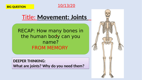 Movement-Joints-Double lesson-KS3-Suitable for activate SOW