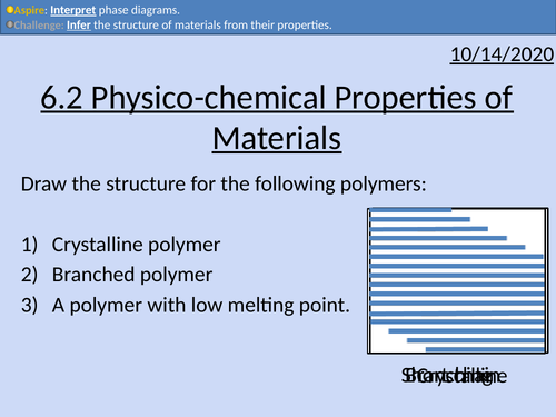 OCR Applied Science: 6.2 Physico-chemical Properties of Materials