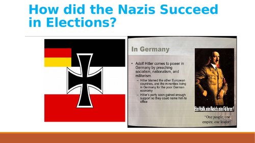 The Nazis and Elections: Why did the Nazis succeed in Elections?