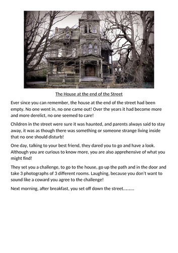 creative writing description of haunted house