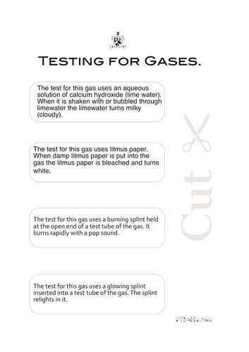 Testing for gases cut & stick