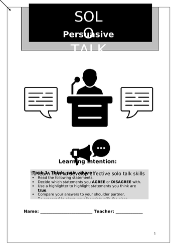 Persuasive Solo Talk Skills