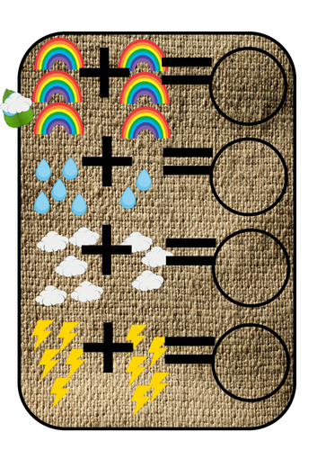 Additions up to 10 - can use yellow door number pebbles