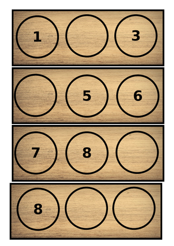 Filling in the missing numbers to 10 - compatible with yellow door number pebbles