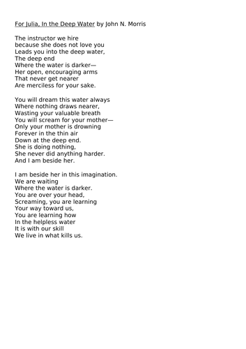 Unseen poetry essay gcse image