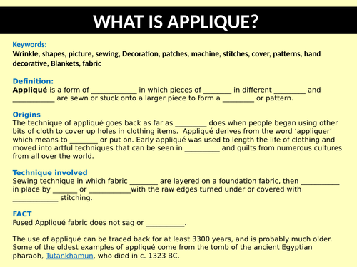 Cover Work - Applique and Reverse applique