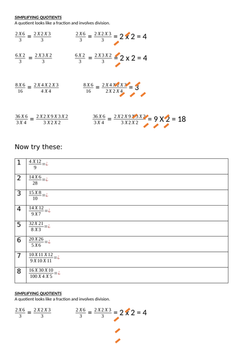 Introduction to cancelling quotients