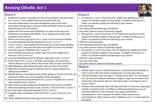KS5 Othello Act 1 Revision