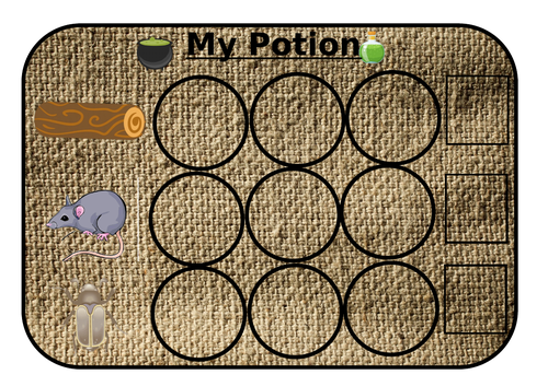 Potion writing with CVC words and picture prompts