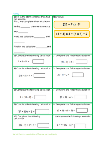 y6 bidmas teaching resources