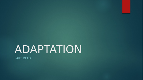 Adaptation Science Input.