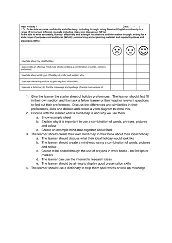 'Ideal Holiday' Project KS3