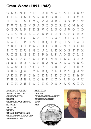 Grant Wood Word Search