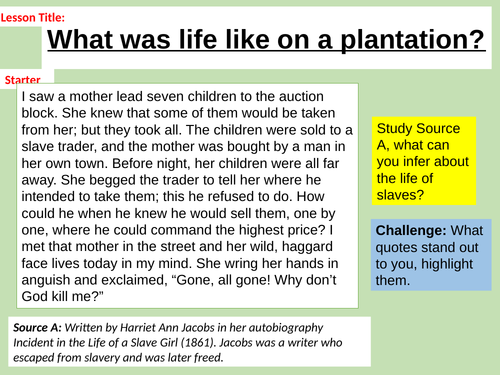 Life on a Sugar Plantation. KS3 Slavery and British Empire