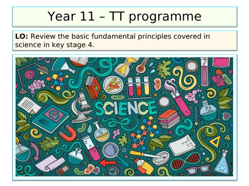 Tutor time science programme