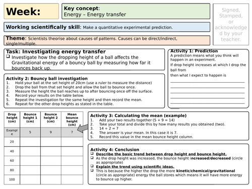 Science home learning interactive practical activities