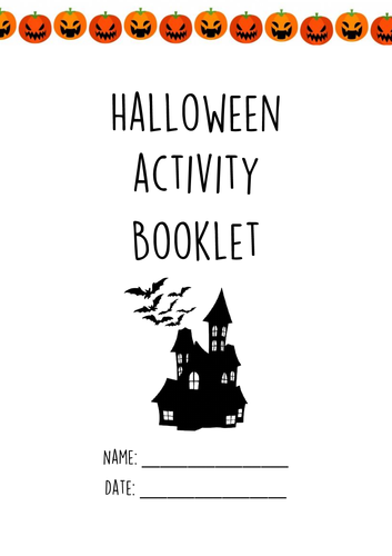 Halloween Task Booklet - Literacy/Maths/Art/Design Tech/Music/Geography/History/Music included