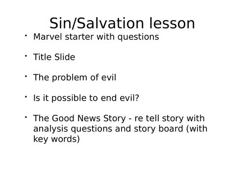 Sin, Salvation and Grace lesson for GCSE Christianity