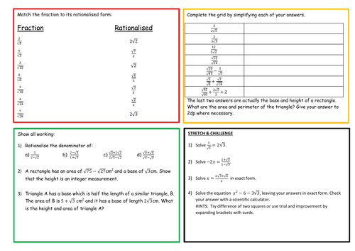 Rationalising Denominators