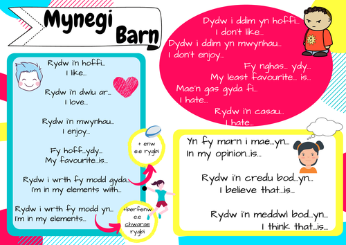 Poster Mynegi Barn - Opinion sentences