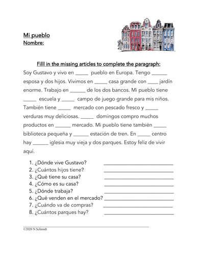 Spanish Articles Review with a Short story: Artículos definidos e indefinitos