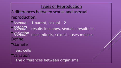 B12 Reproduction summary sheet