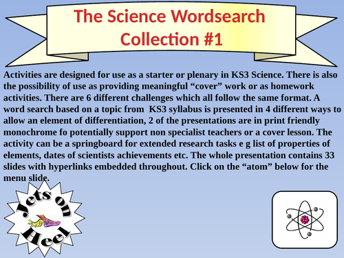 The Science Wordsearch Collection 1