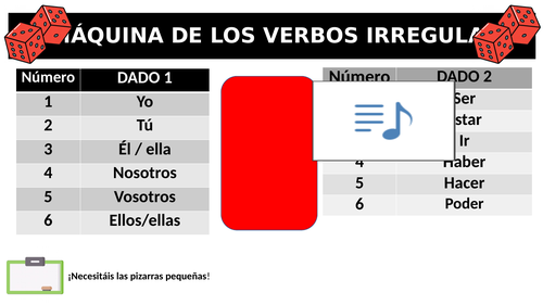 Spanish irregular verbs conjugation activity