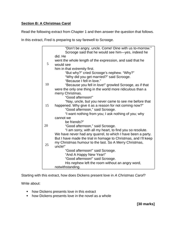 A Christmas Carol Question and example on theme of love  Teaching