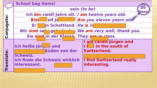 Y7 German Lesson 19 - Characteristics